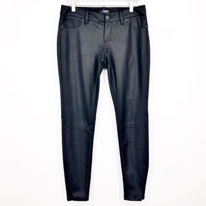 Black Faux Leather Skinny Pant w/ Zippers Size 4